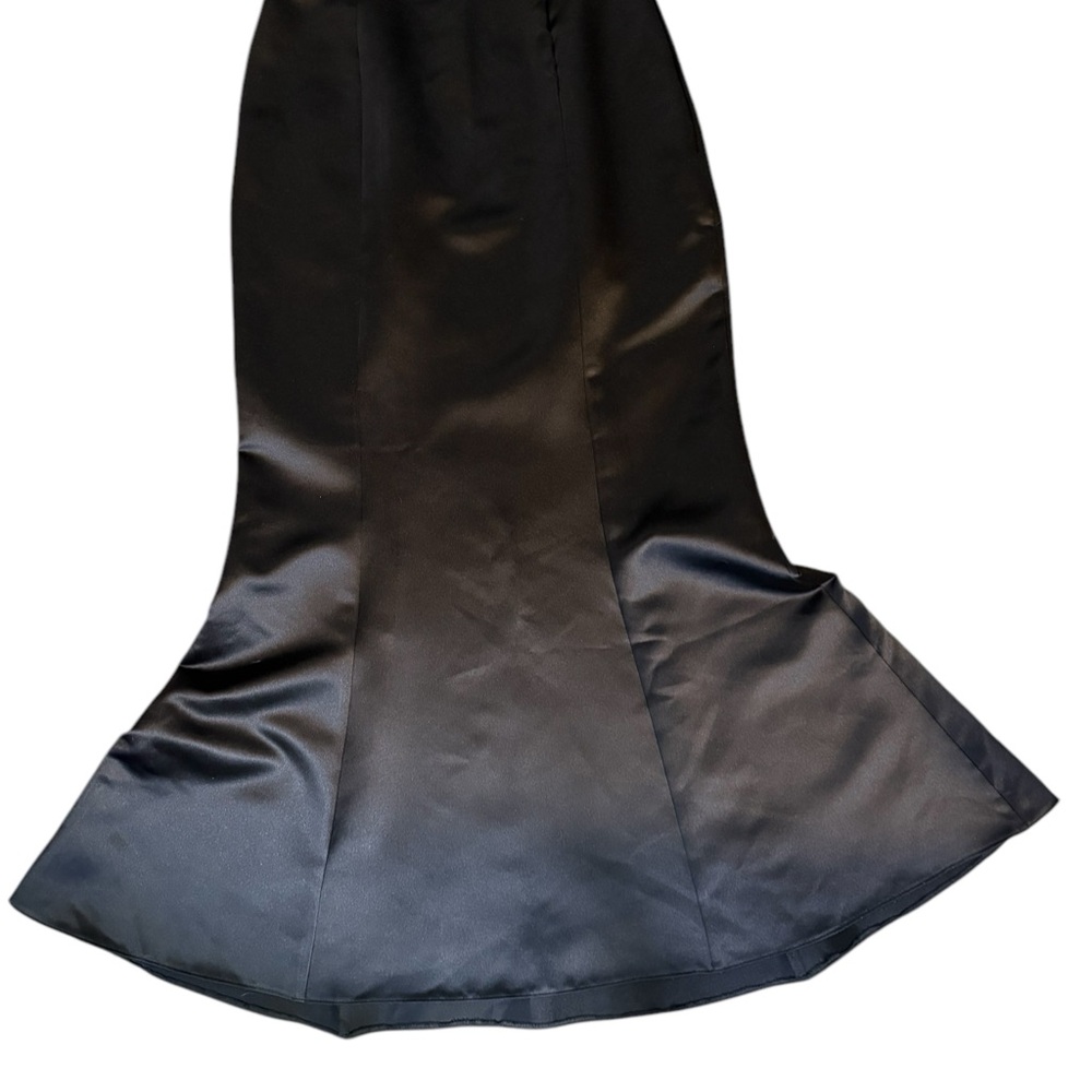 Jessica McClintock for Gunne Sax Black Satin Maxi Skirt